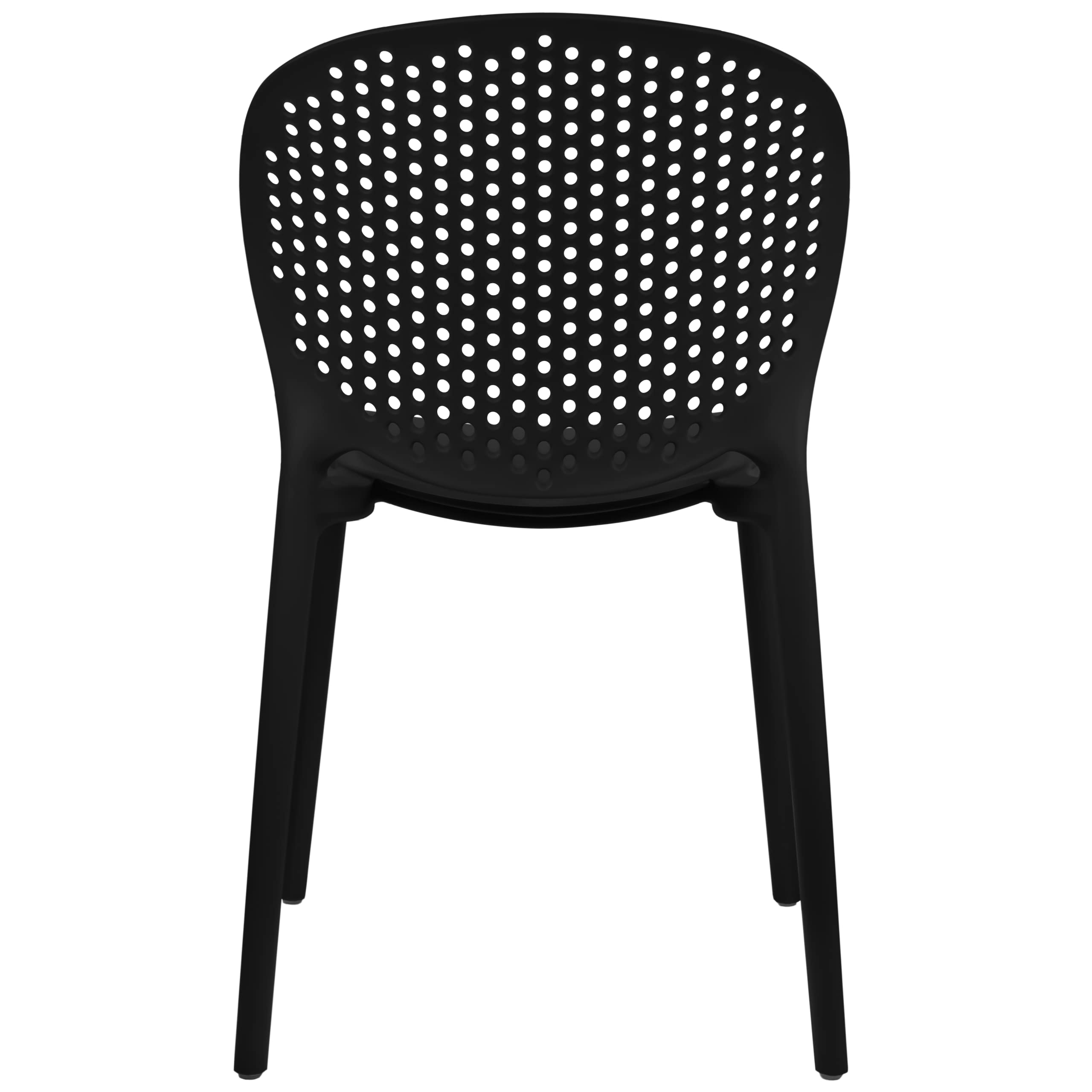 2 Pack Modern Stackable Patio Chairs - Indoor/Outdoor Dining Side Chairs for Pool, Kitchen, Living Room & Restaurant - Black (Perfect for Backyard, Deck, Garden & Commercial Use)