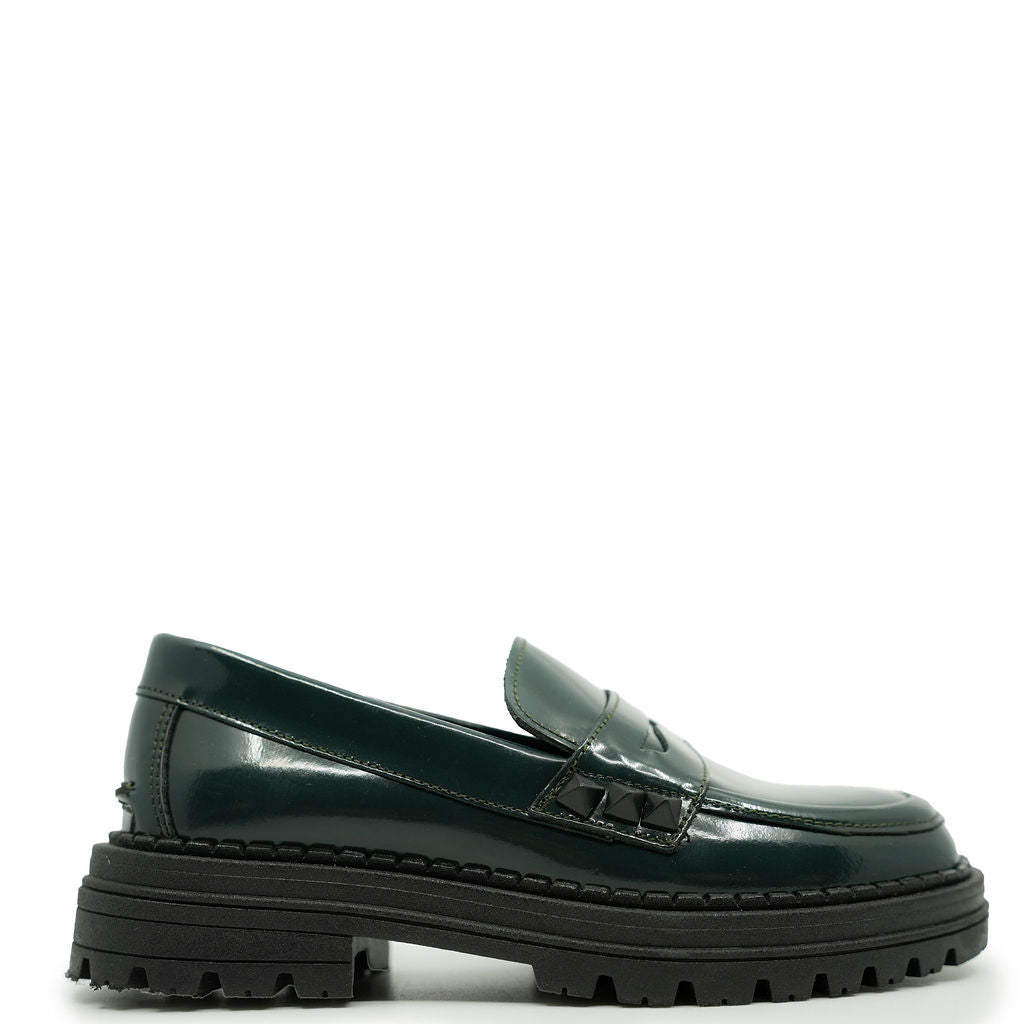 Blublonc Hunter Studded Chunky Loafer Shoes for Women - Stylish & Comfortable Slip-On Loafers with Studded Details | Perfect for Office, Casual Outfits & Everyday Wear