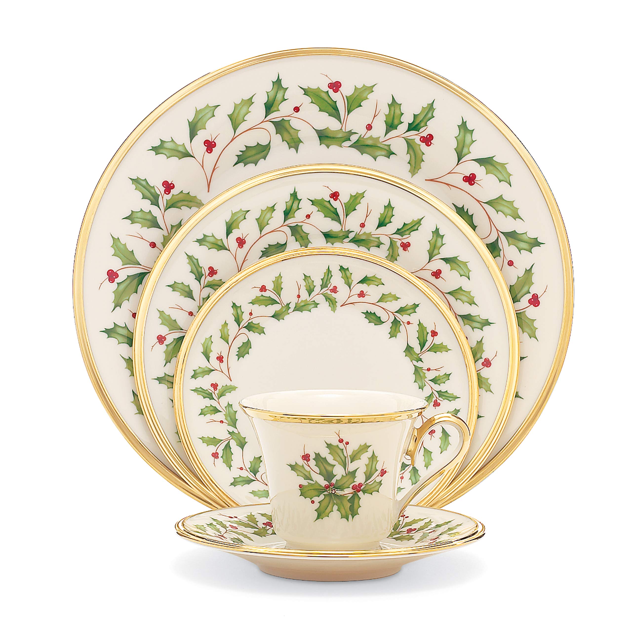 Lenox 146590600 Holiday 5-Piece Place Setting - Elegant Dinnerware Set for Christmas, Thanksgiving & Special Occasions - Perfect for Holiday Entertaining & Festive Table Decor