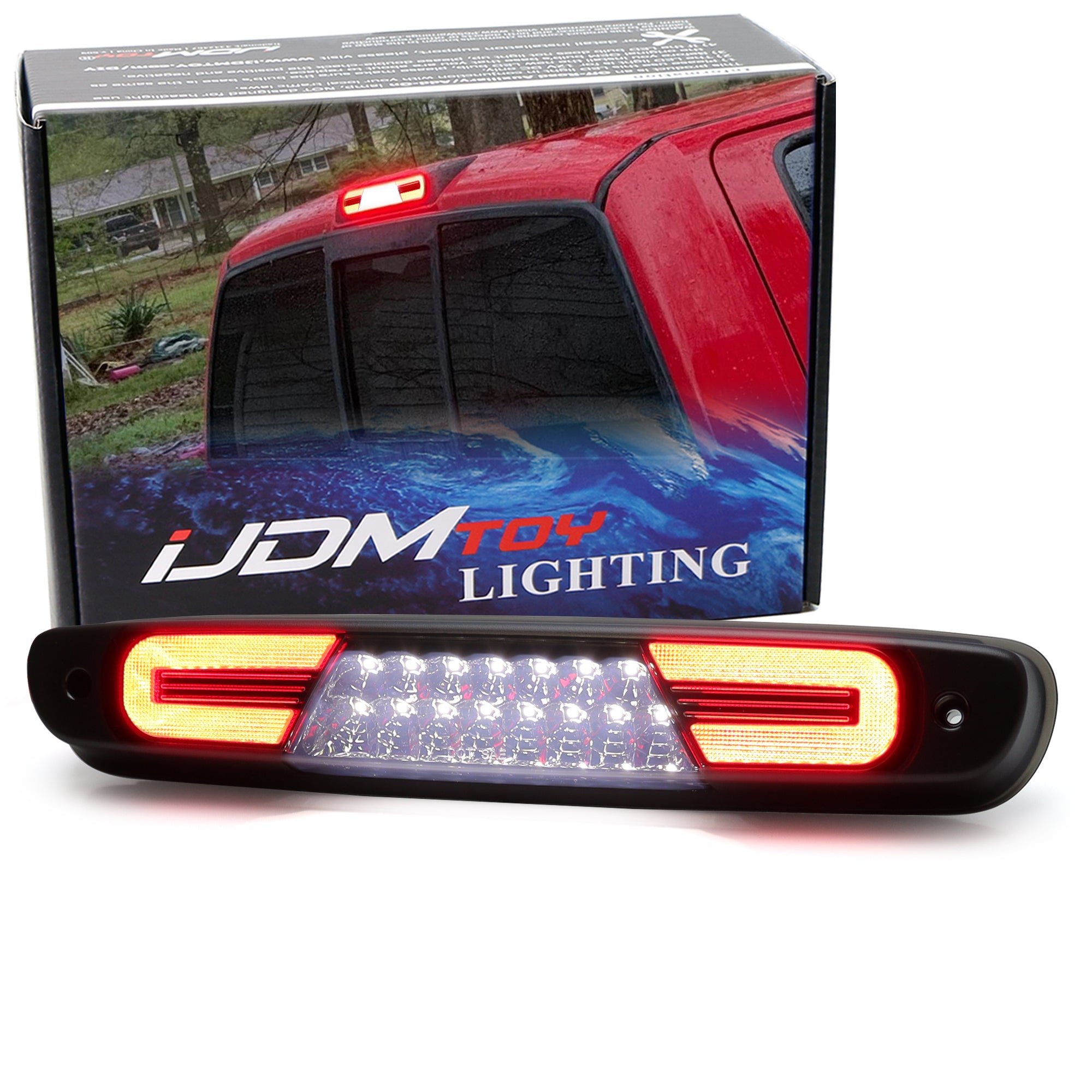Dark Smoke Lens C Ring Full LED 3rd Brake Light for 2007-2014 Chevy Silverado/GMC Sierra 1500 2500 - Upgrade Your Truck's Style & Safety