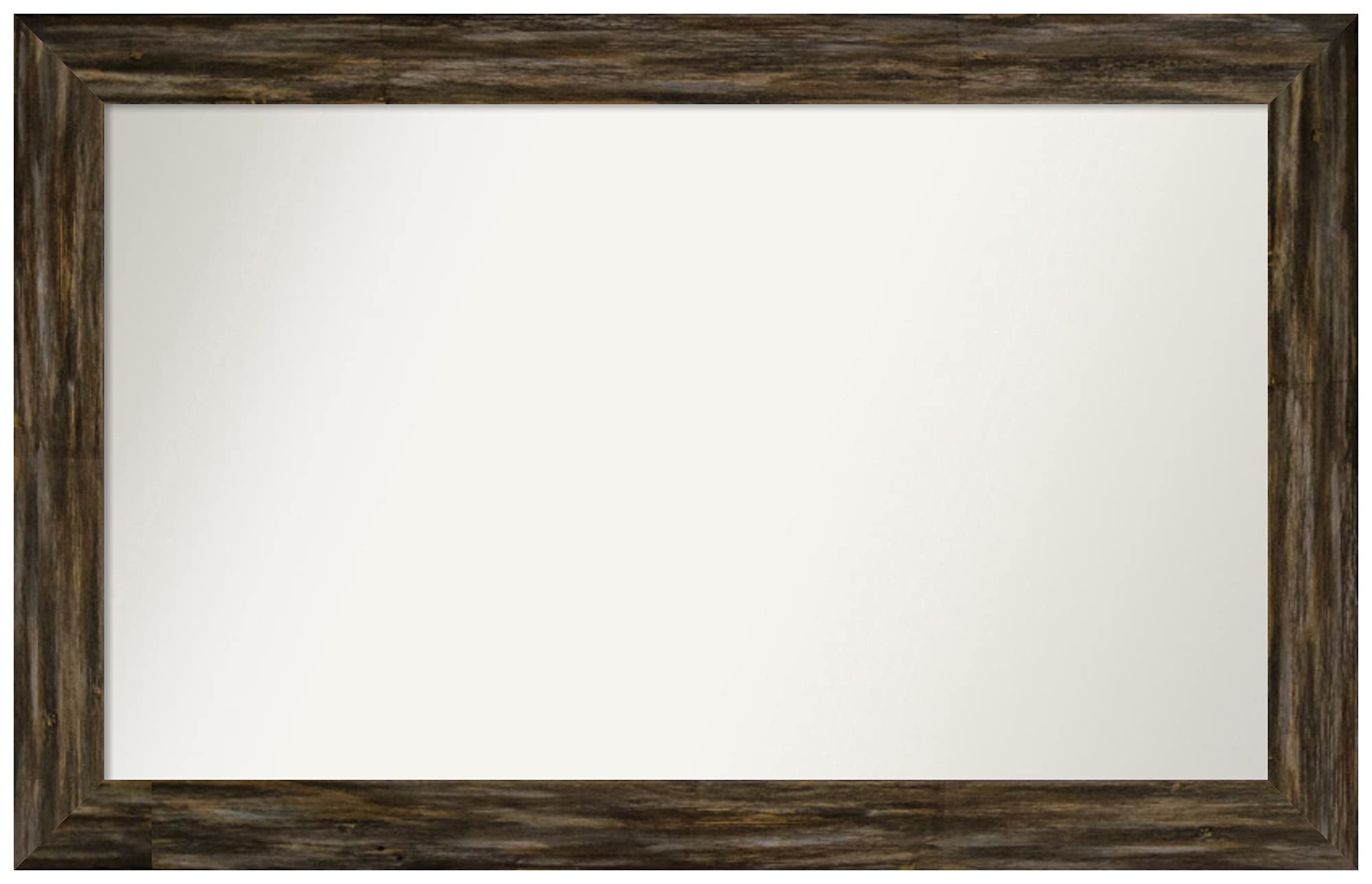 Amanti Art Custom Wall Mirror - 24.5 x 38.5 Inches, Fencepost Brown Narrow Frame - Non-Beveled Bathroom Mirror - Various Sizes Available - Perfect for Bathroom, Bedroom & Entryway Decor