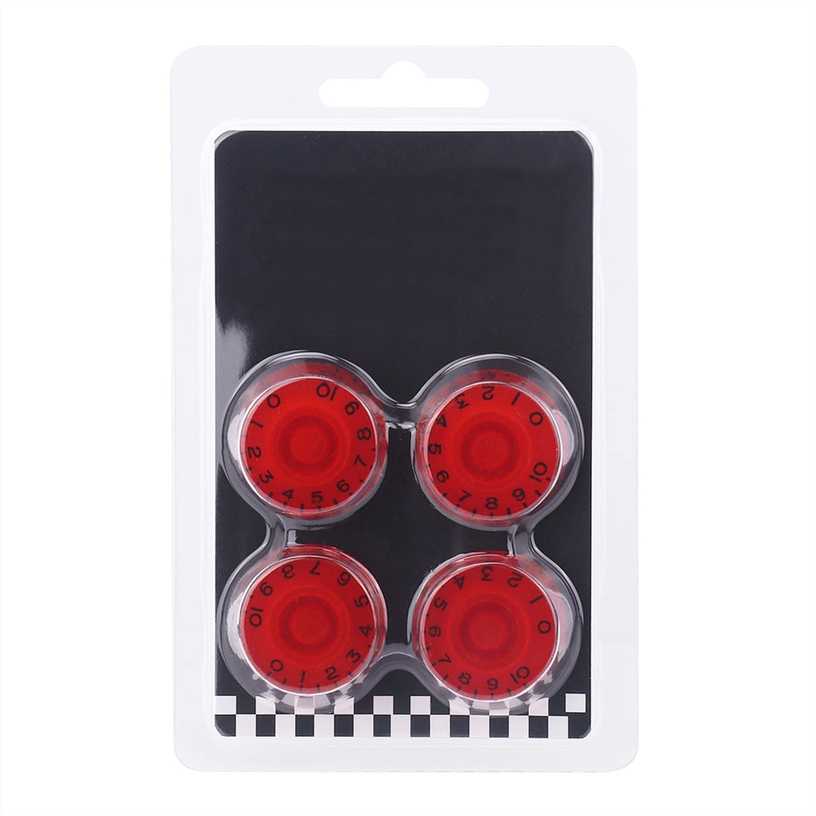 4 Pcs Acrylic Guitar Knobs - Metric Size Volume & Tone Control for Electric Guitar Parts (Crimson Black) - Perfect for DIY Guitar Upgrades & Customization