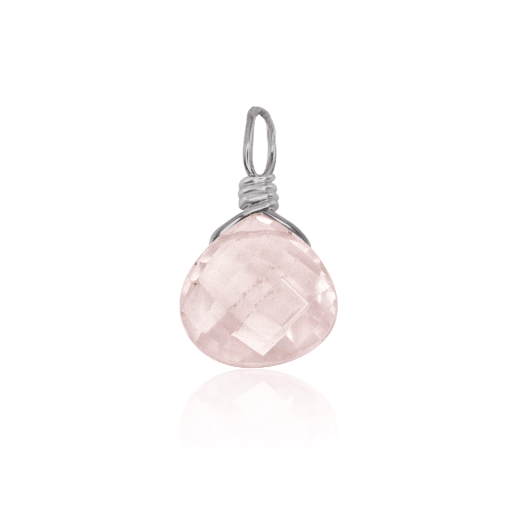 Natural Rose Quartz Teardrop Pendant Necklace - Healing Crystal Jewelry for Women, Gift for Her, Valentine's Day & Spiritual Wellness
