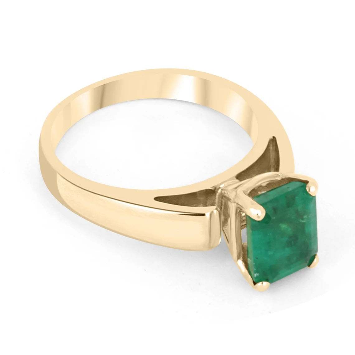 1.88 Carat Natural Emerald Solitaire Engagement Ring in 18K White Gold - Perfect for Proposals, Anniversaries & Special Occasions