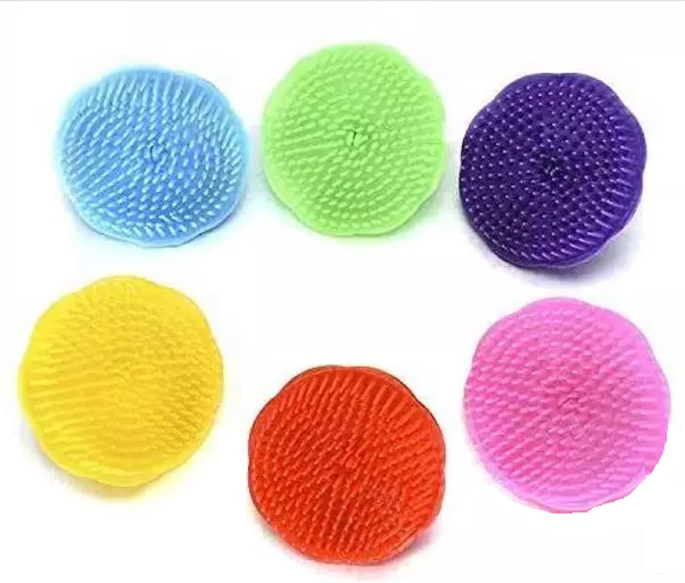 ZAUKY 4-Pack Round Plastic Hair Washing Combs - Scalp Massager & Shower Brush for Men & Women (Multicolor) - Perfect for Relaxing Scalp Care & Hair Washing in Bath or Shower