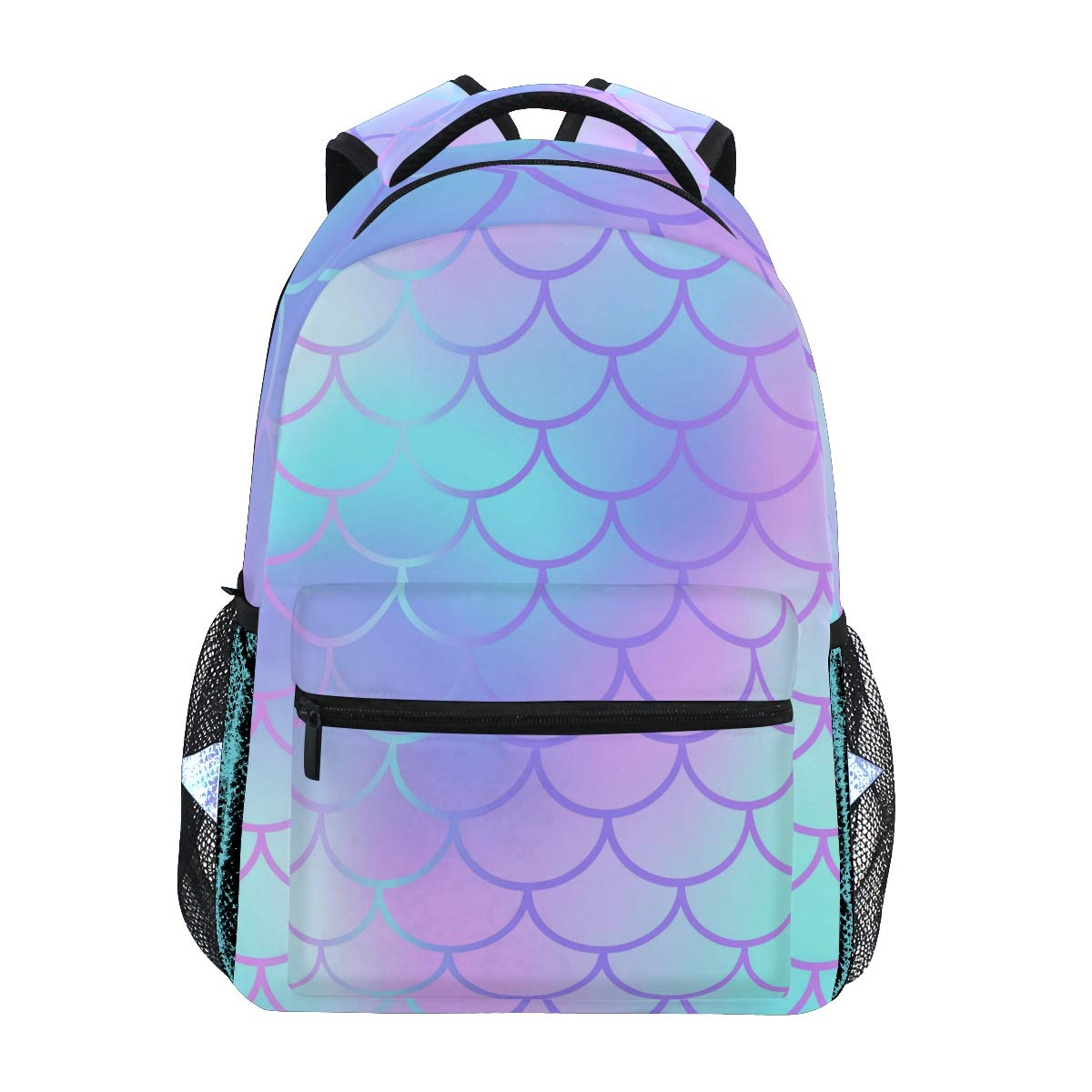 ALAZA Fish Scale Mermaid Backpack for Women - Waterproof College School Backpack, Lightweight Travel Shoulder Bag for Daily Use, Work, Hiking & Beach