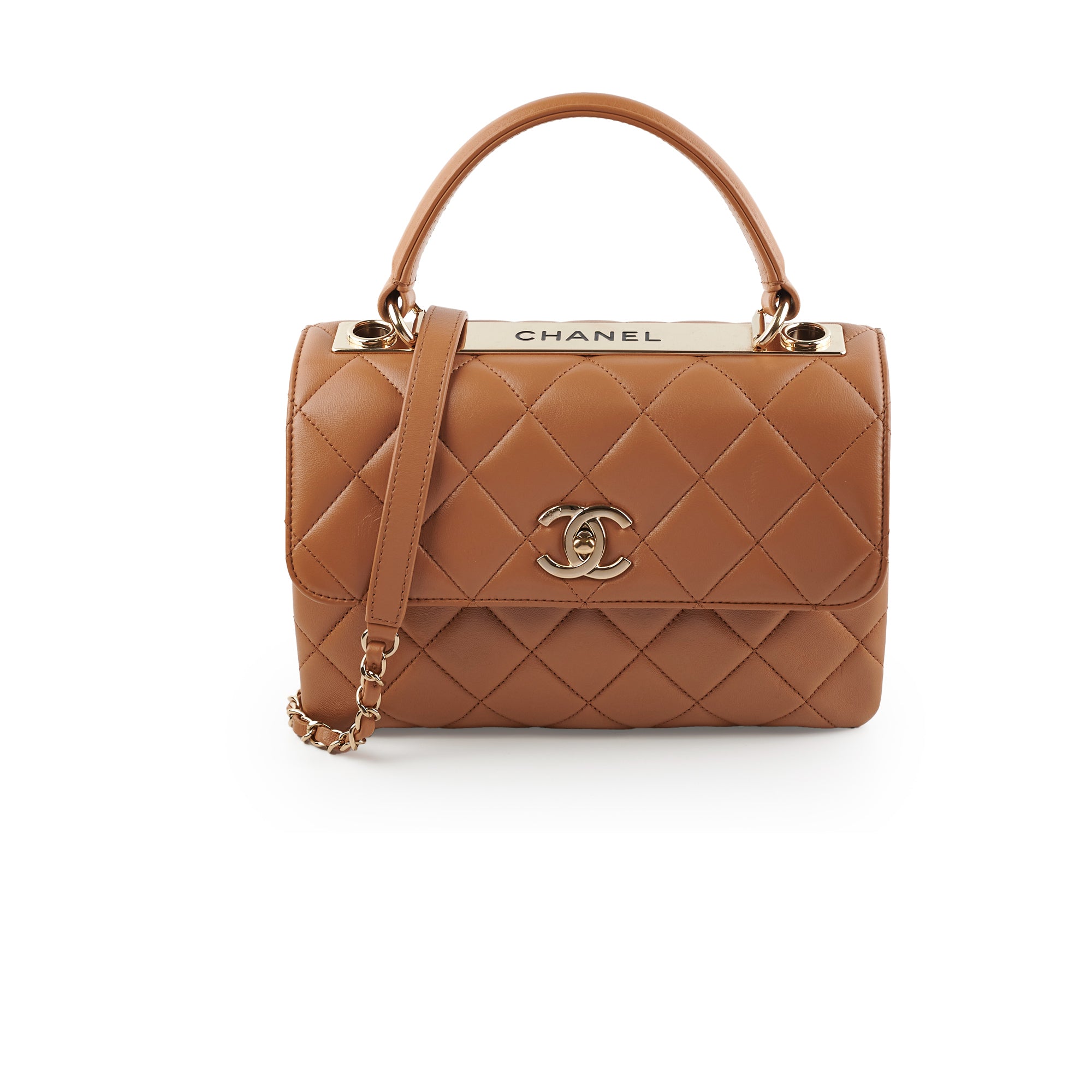 Chanel Trendy CC Quilted Leather Shoulder Bag in Caramel - Vintage Luxury Handbag for Women, Perfect for Date Nights & Special Occasions