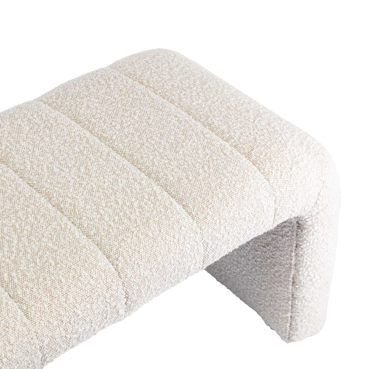 Blake Boucle Bench - Modern Upholstered Accent Bench with Soft Fabric for Living Room, Bedroom, or Entryway - Stylish and Comfortable Seating Solution