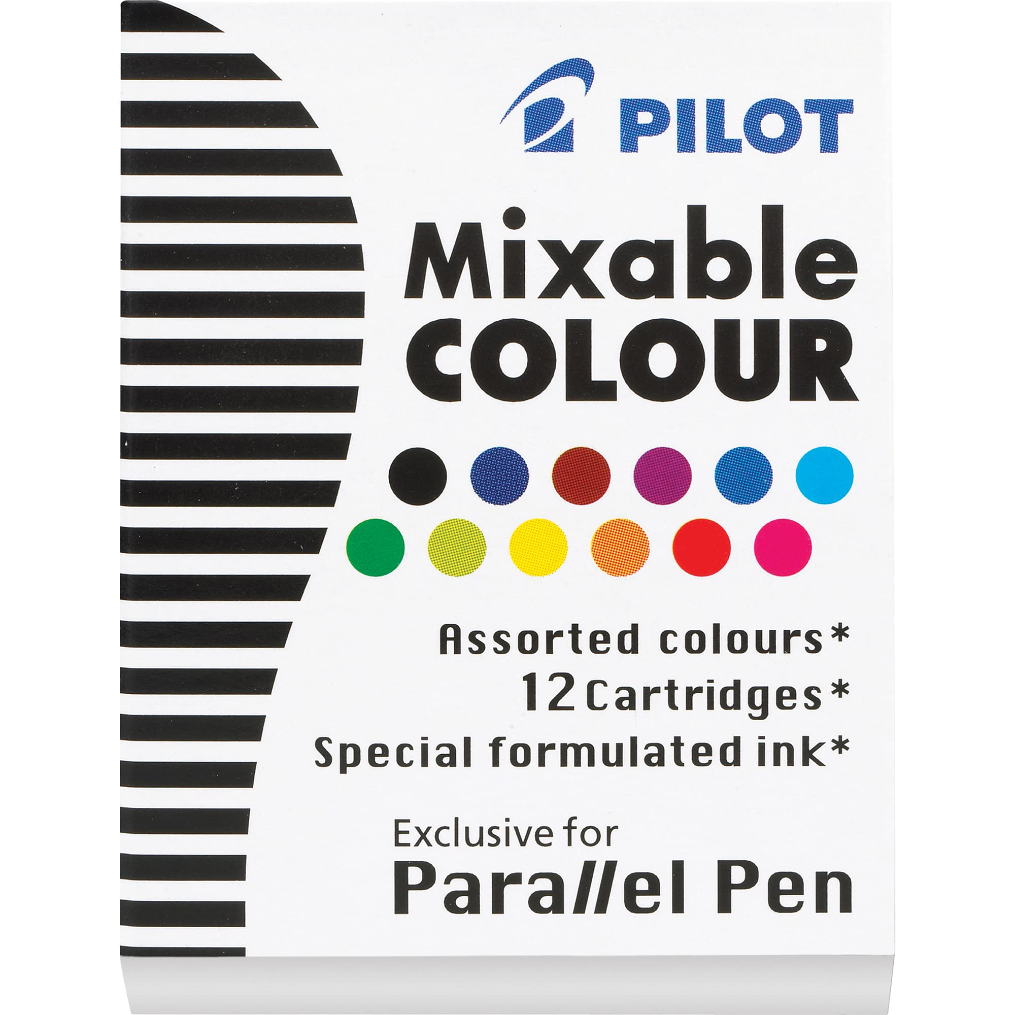 PILOT Parallel Mixable Color Ink Refills for Calligraphy Pens - 12 Vibrant Colors (12-Pack, 77312) - Perfect for Calligraphy, Hand Lettering, Art Projects & DIY Stationery
