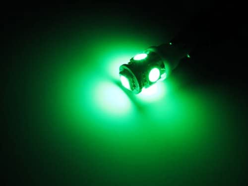 5 SMD 168 194 2825 T10 LED Car Interior Light Bulbs - Super Bright Emerald Green Dome & Map Lights for Cars, Trucks, SUVs - Perfect for Dashboard, Footwell, and Interior Lighting Upgrades