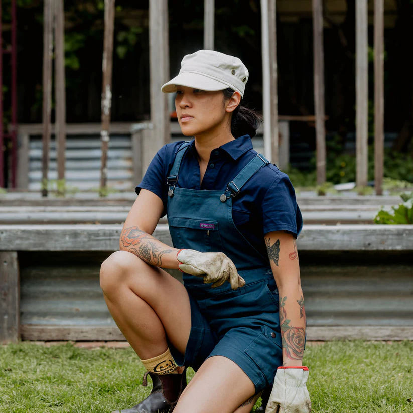 Women's Denim Shortalls - Comfortable Stretch Workwear Jumpsuit for Women | Perfect for Casual Work, Gardening & Outdoor Activities