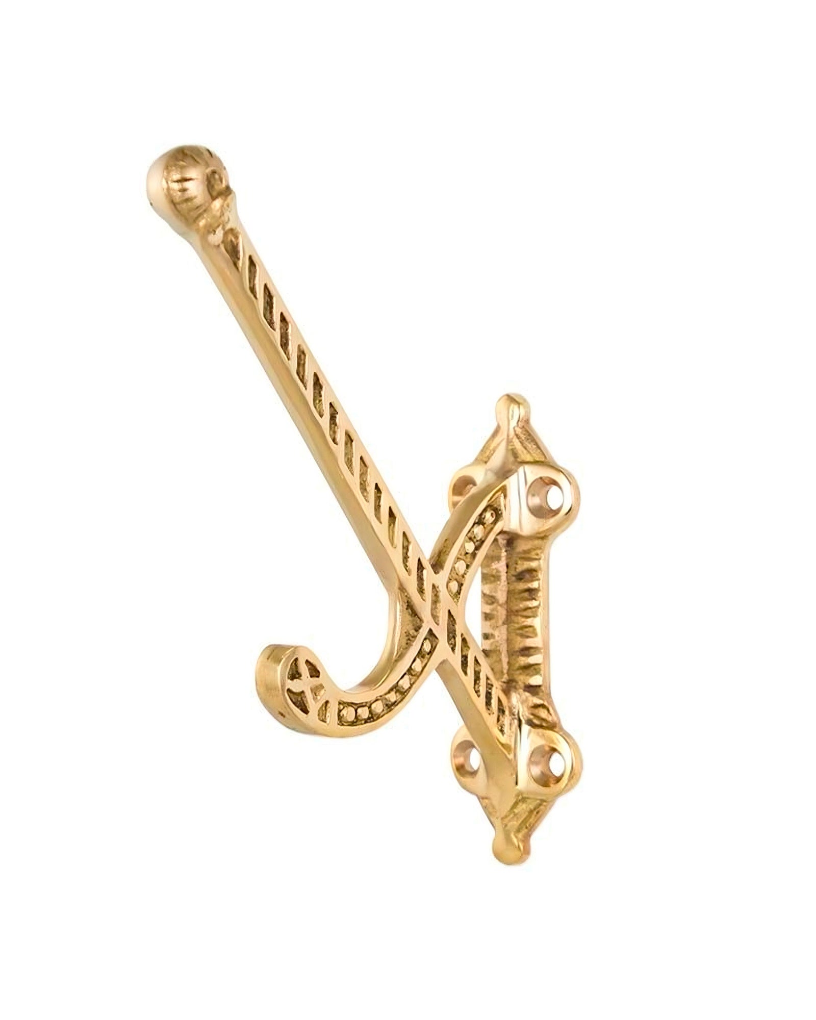 Vintage Brass Coat Hook - Jernmanufaktur No. 265 - Heavy Duty Wall Hanger for Coats, Hats & Robes - Perfect for Entryway, Bedroom & Bathroom Organization