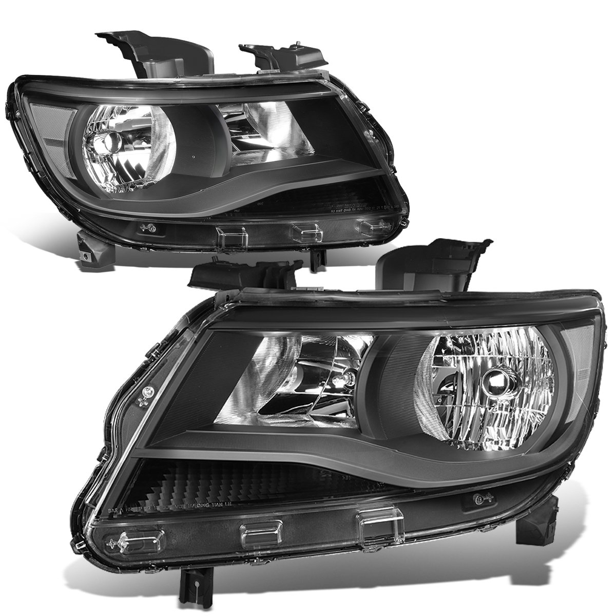 DNA MOTORING HL-OH-CCO15-BK-CL1 Black Housing Clear Corner Headlights - Replacement for 2015-2020 Chevy Colorado | High-Performance Lighting Upgrade for Off-Road & Night Driving