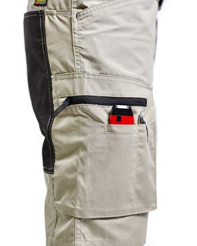 Blaklader 144918452799C50 Stretch Work Shorts - Size C50, Stone Grey/Black - Durable & Comfortable for Construction, Carpentry & Outdoor Work