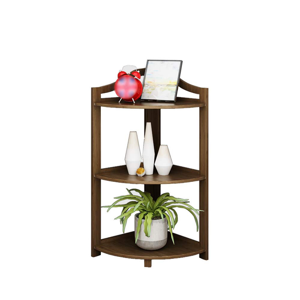 FeiFei 3-Tier Bamboo Corner Shelf Ladder - Freestanding Storage Display Stand for Home & Office (31.3×17.3×73cm) - Perfect for Bathroom, Kitchen, Living Room & Bedroom Organization