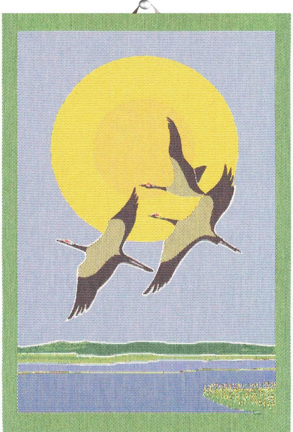 Ekelund Tranor Cranes Cotton Kitchen Towel - Soft & Absorbent Dish Cloth for Cooking, Baking & Cleaning - Eco-Friendly Home & Kitchen Essentials