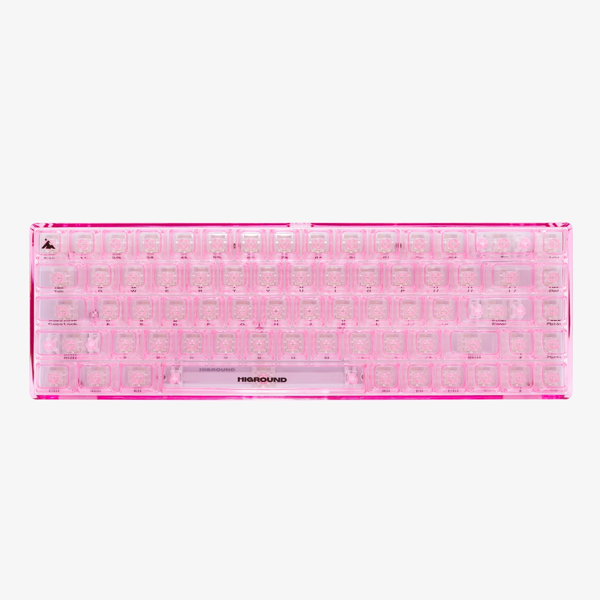 Clear Rose Quartz Basecamp 65 Mechanical Keyboard with Silent Glacier Switches - Perfect for Gaming, Office Work & Typing Enthusiasts