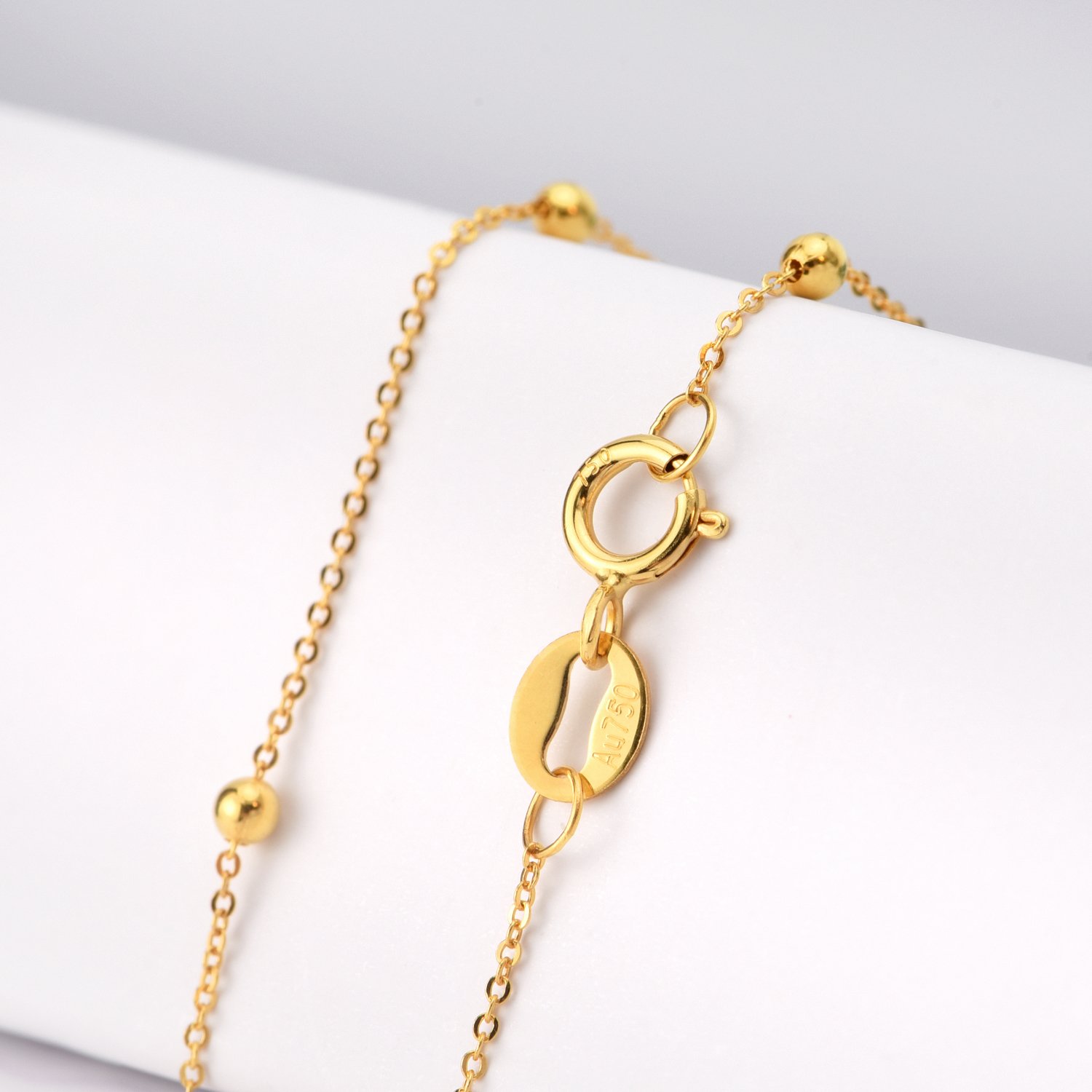 14K & 18K Solid Gold Bracelets for Women - Dainty Beaded Chain Bracelet - Perfect for Everyday Wear, Gifts & Special Occasions