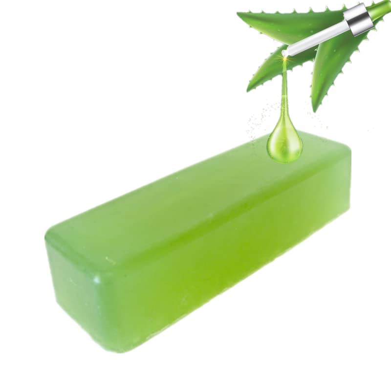 **Leela Organic - Pure Aloe Vera Melt and Pour Soap Base (1KG) - Transparent DIY Handmade Soap Making Supplies for Skin Care, Gifts & Craft Projects**