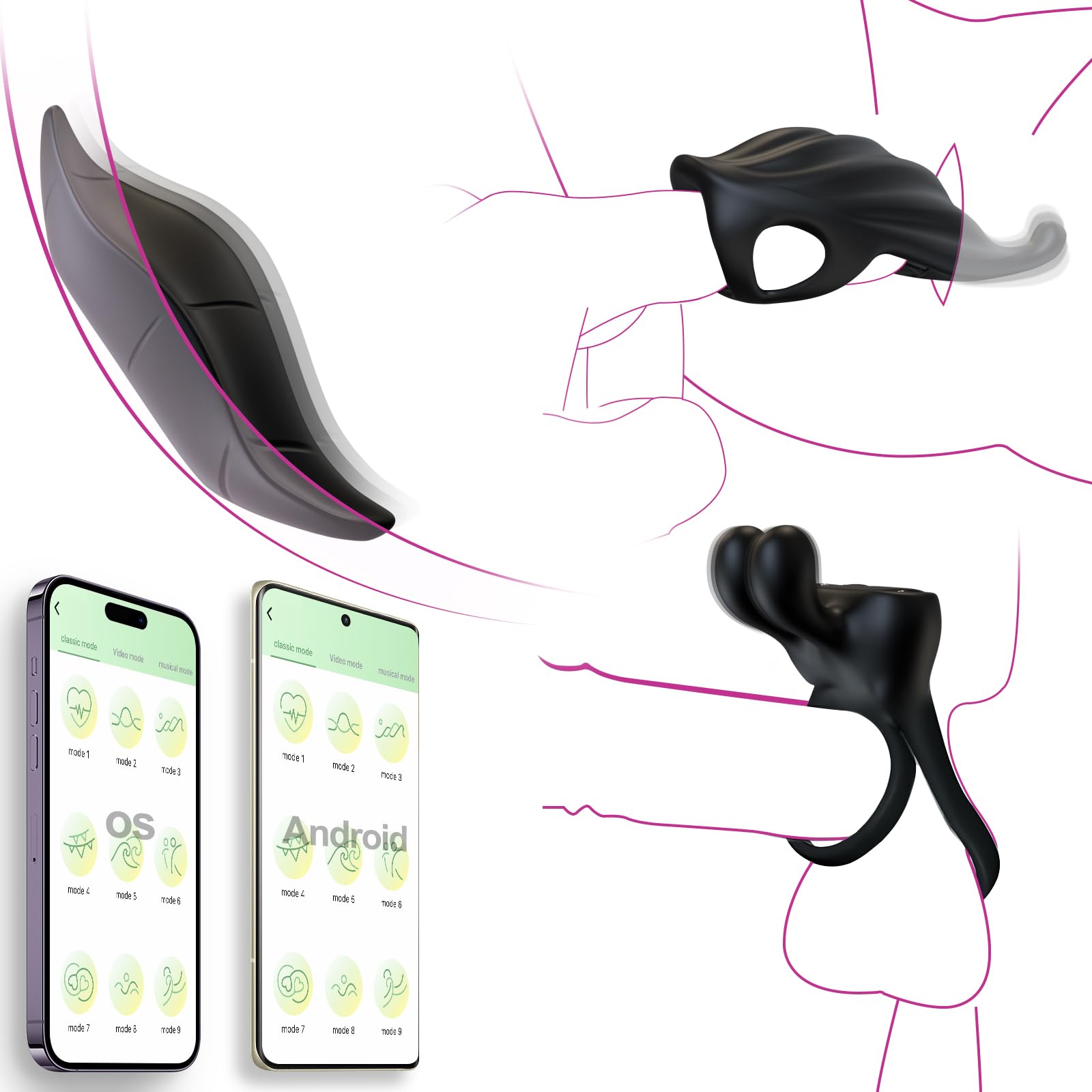 3 Pcs Couples Sex Toys Set - App Controlled Vibrating Cock Ring, Panty Vibrator & Finger Vibrator with Remote - Clitoral & Penis Stimulator for Enhanced Intimacy - Perfect for Couples Play & Solo Pleasure
