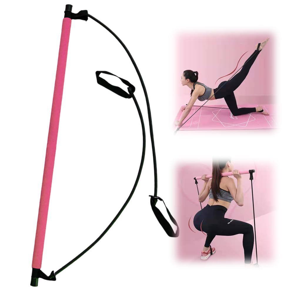 2024 Portable Pilates Bar Kit with Resistance Bands - Multifunctional Stretch Fusion Exercise Equipment for Home & Gym Workout - Perfect for Pilates, Yoga, Strength Training and Full Body Toning