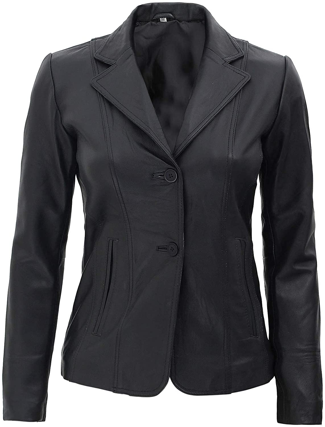 Genuine Lambskin Leather Blazers for Women - Business Casual Blazer Jackets - Premium Women's Office Wear for Professional Meetings & Dinner Dates