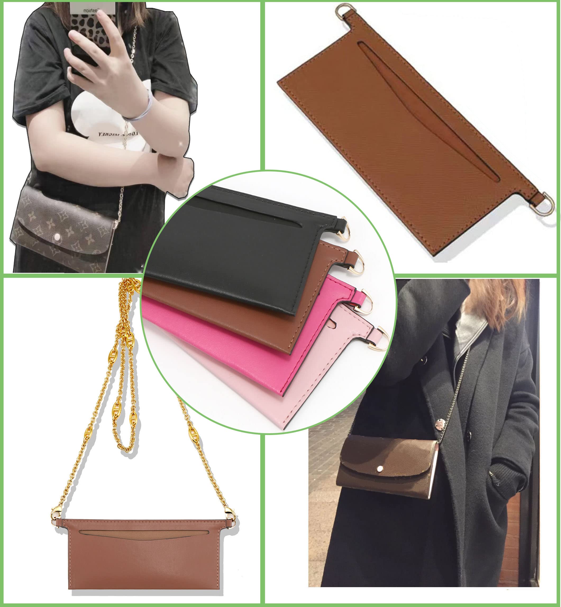 Lckaey Sarah Purse Kit - Detachable Insert Organizer with Emily Wallet & Diagonal Shoulder Bag for Women | Perfect for Travel, Work, and Everyday Use