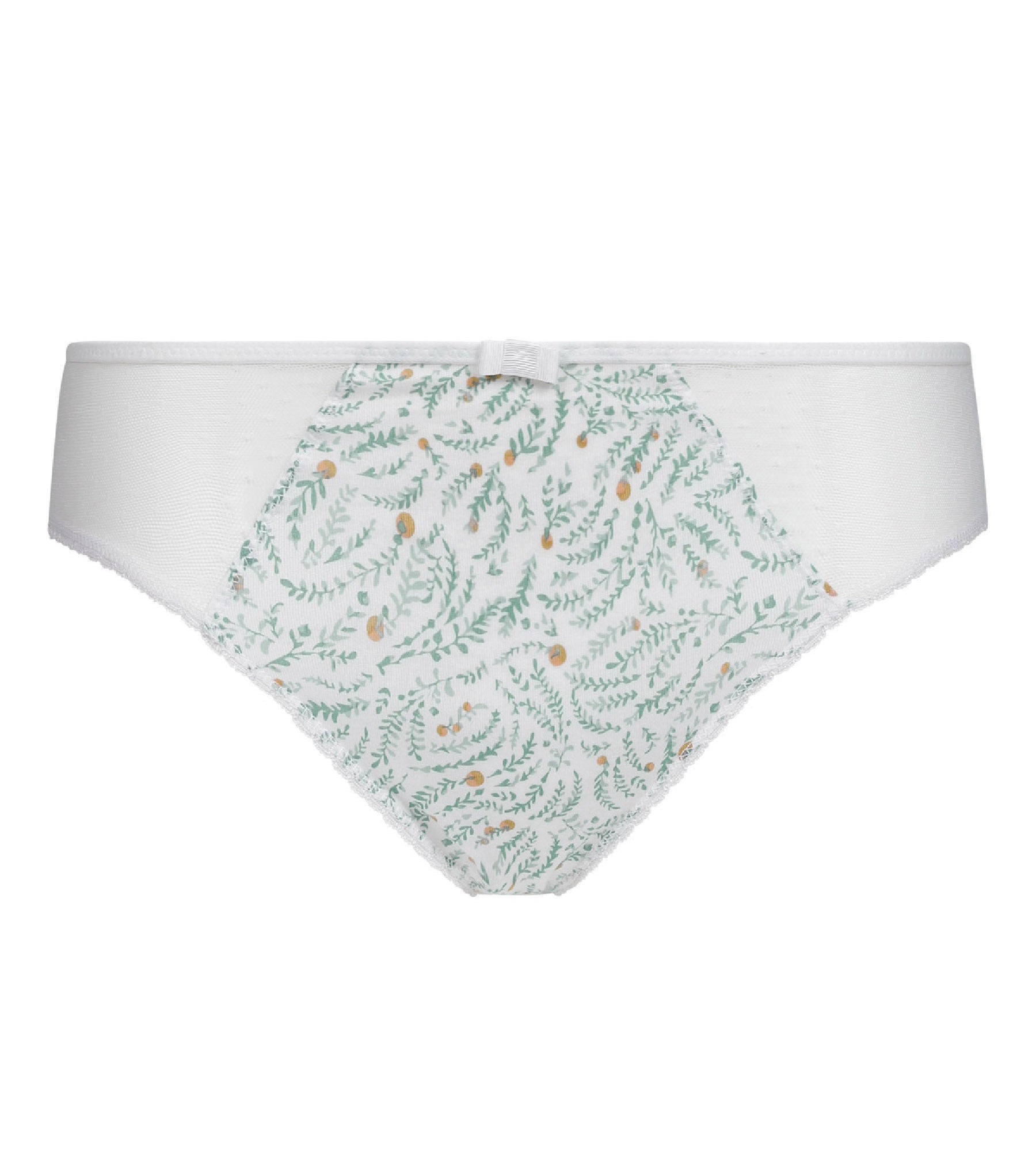 Women's Cotton and Tulle Slip with Floral Pattern - White Organic Cotton - Comfortable Sleepwear for Nightwear & Loungewear