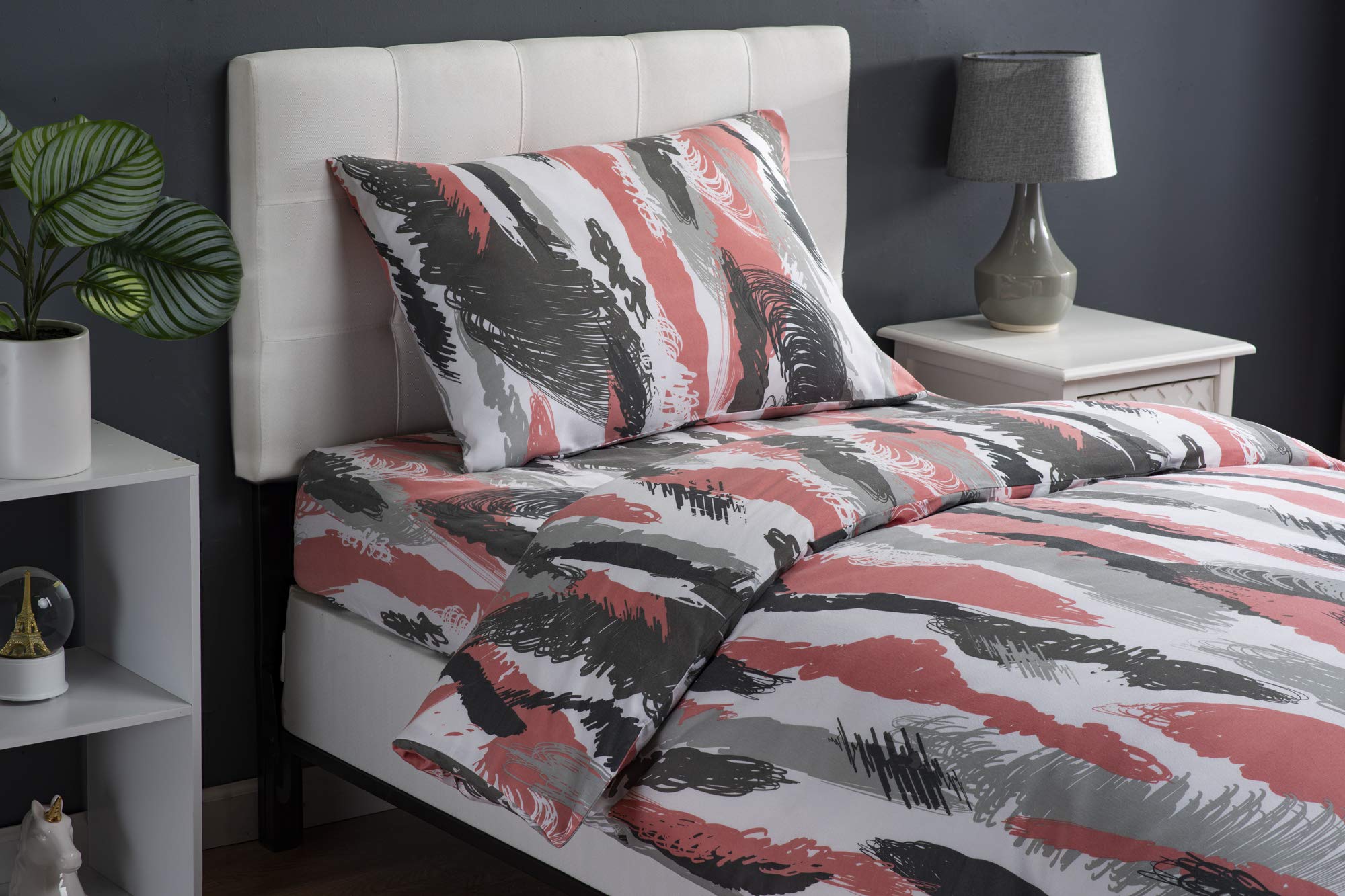 XLNT Twin Size 3-Piece Bedding Set - Soft Cotton Blend Duvet Cover, Bed Sheet & Pillowcase | Machine Washable | Feather Fusion Carissma Design | Perfect for Guest Rooms, Dorms & Cozy Bedrooms