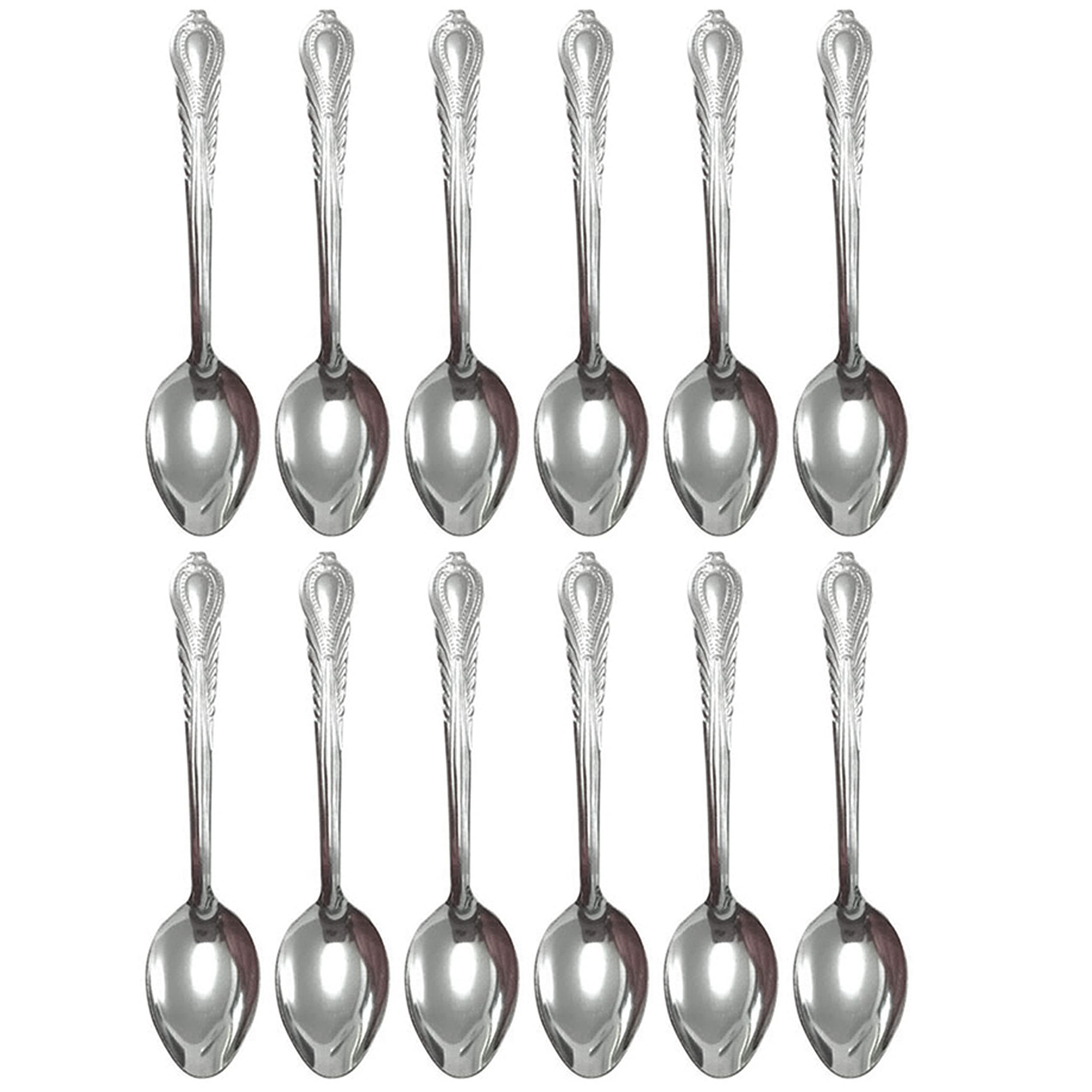 12-Piece Stainless Steel Dinner Spoon Set - Elegant Silverware for Soup, Dessert & Everyday Dining - Durable Flatware Cutlery for Restaurants, Home & Party Use