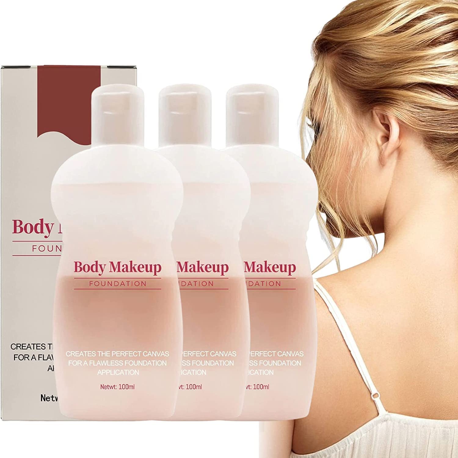 **Full Coverage Waterproof Body Makeup Foundation – Leg & Body Concealer for All Skin Types, 100ml (3-Pack) – Perfect for Special Occasions, Photos & Flawless Skin**