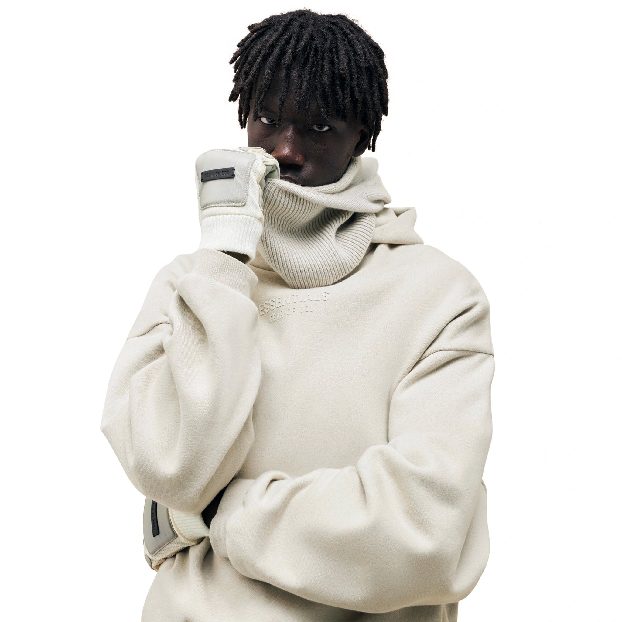 Fear Of God Essentials Silver Cloud Hoodie (FW23) - Men's Oversized Pullover Sweatshirt for Casual Streetwear & Loungewear