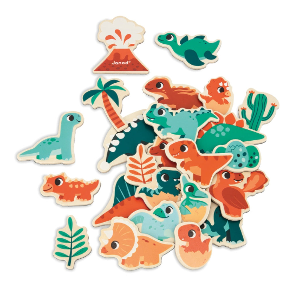 Janod Magnetic Dinosaur Toys for Kids - Educational STEM Learning Toys for Preschool & Kindergarten - Perfect for Classroom, Playroom & Home Learning Activities