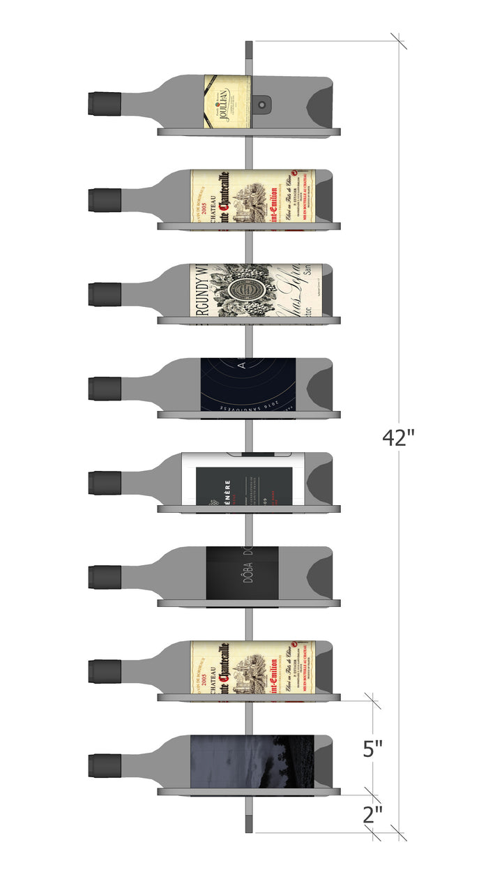 Urban Ironcraft Wall Mounted Wine Rack - Single Bottle Display with Label-Facing Blade Series | Perfect for Kitchen, Dining Room & Home Bar Organization