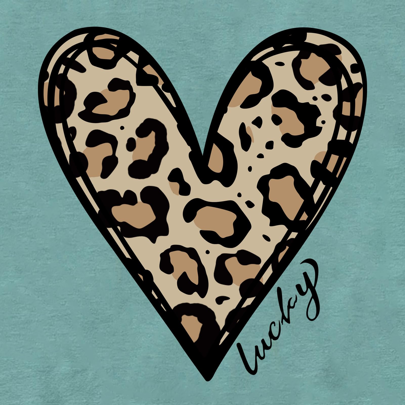 YITAN Women's Cute Leopard Heart Graphic T-Shirt - Trendy Casual Tee for Everyday Wear, Date Night & Street Style Outfits
