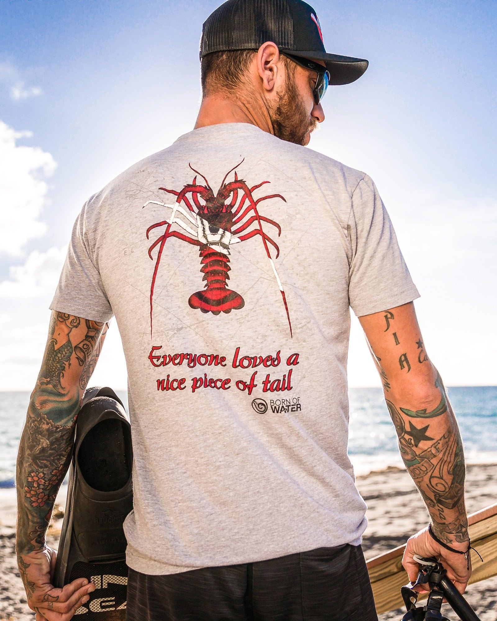 Men's Lobster Scuba Diving Short Sleeve T-Shirt - Perfect for Fishing, Spearfishing, Boating, Beach, and Outdoor Adventures
