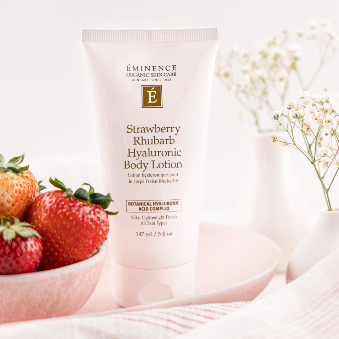 Eminence Organics Strawberry Rhubarb Hyaluronic Body Lotion - Hydrating & Nourishing Moisturizer for Dry Skin | Perfect for Daily Use & Spa Days