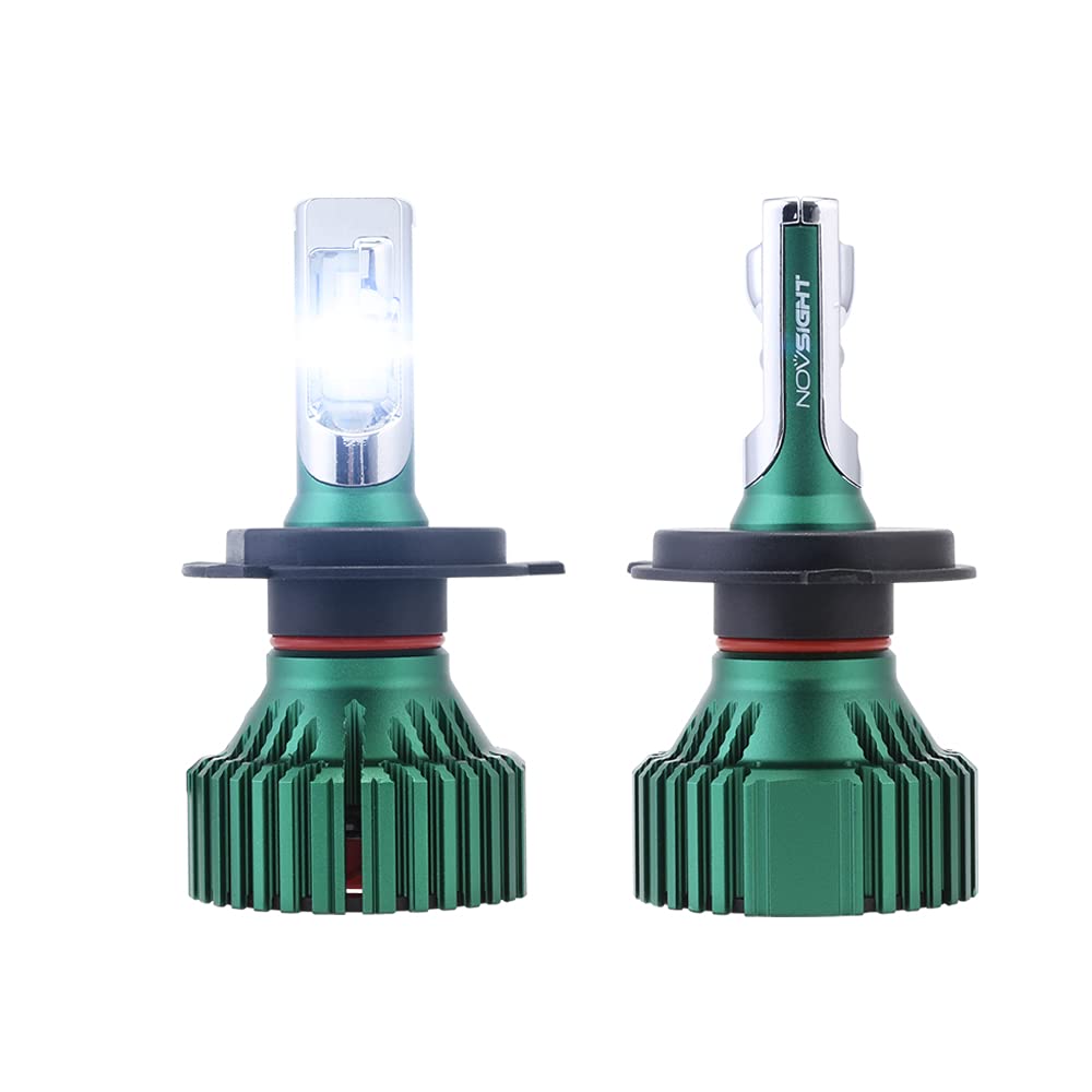NOVSIGHT H4/9003 LED Headlight Bulbs - 60W 10000LM 6000K Cool White CREE LED Chips - High/Low Beam Replacement for Cars, Trucks, SUVs - Pack of 2 - Perfect for Night Driving & Foggy Conditions