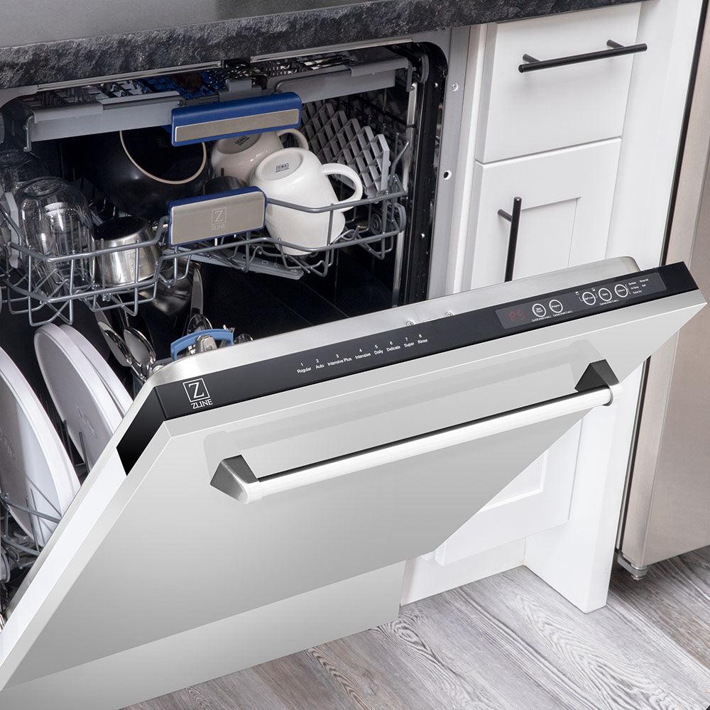 ZLINE 36 Inch Stainless Steel Kitchen Package - Dual Fuel Range, Range Hood, Microwave Drawer & Tall Tub Dishwasher (4KP RARH36 MWDWV) | Perfect for Modern Home Chefs & Open Concept Kitchens