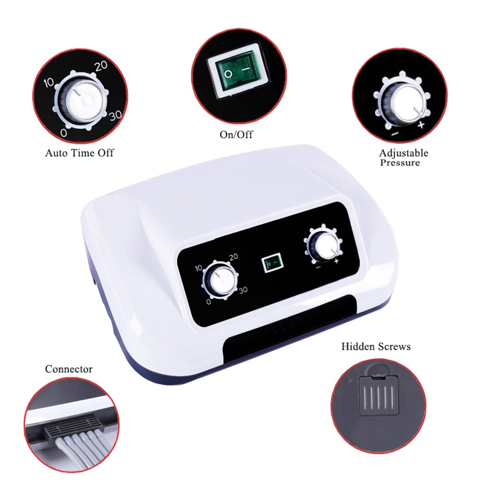 Amamad Fit Electric Lymphatic Drainage Air Compression Massager - Leg, Arm, Waist, Foot & Ankle Pain Relief Massage Machine with 21 Airbags | Portable Compression Boots for Home Use, Post-Workout Recovery & Circulation Improvement