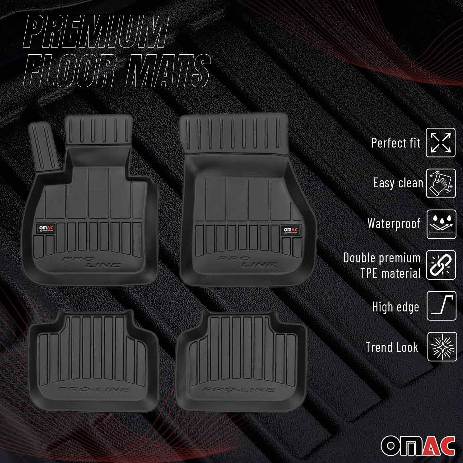 Premium All-Weather 3D Custom Fit Floor Mats for BMW X2 F39 (2018-2023) - Waterproof, Odorless TPE Rubber Car Mats with Non-Slip Design & Laser-Measured Fit - Perfect for Daily Commutes, Road Trips & Winter Protection (Black)
