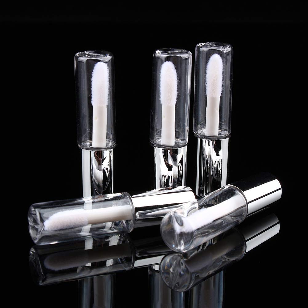 GOTOTOP 45 Pack 1.2ml Empty Clear Lip Gloss Tubes with Silver Caps - Refillable Plastic Lip Balm Containers for DIY Makeup, Cosmetic Storage & Travel Essentials (Perfect for Home, Salon & Professional Use)