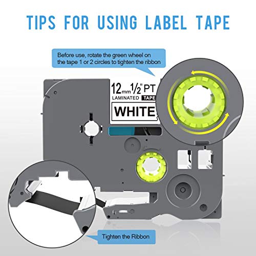 Brother P-Touch Compatible TZ435 TZe435 Label Tape - White on Red, 12mm x 8m - Perfect for Office Organization, Shipping Labels & Home Storage