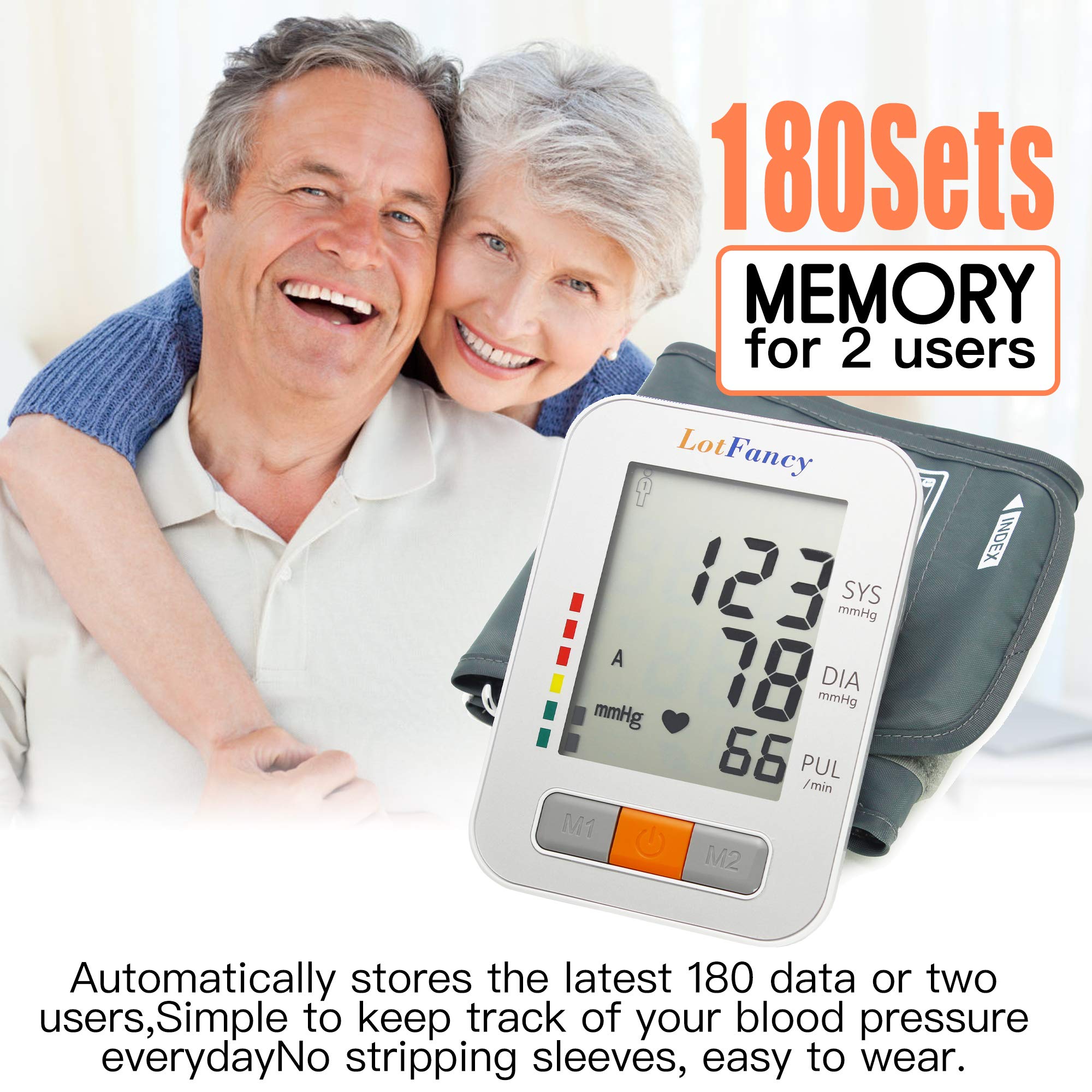 LotFancy Digital Blood Pressure Monitor - Upper Arm Cuff (9-13