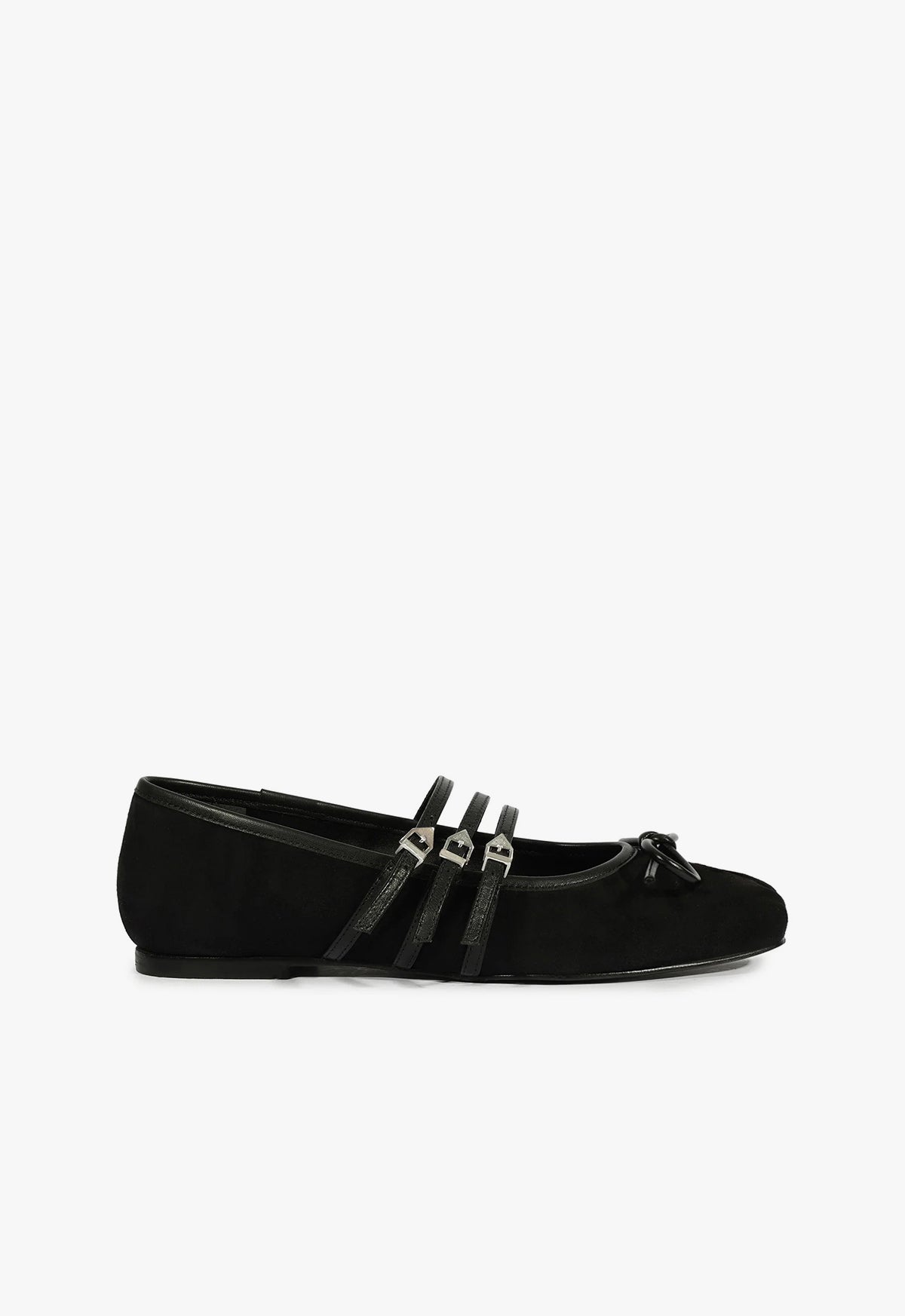 Arissa Women's Black Suede Ballet Flats - Comfortable Slip-On Shoes for Work, Office & Casual Wear