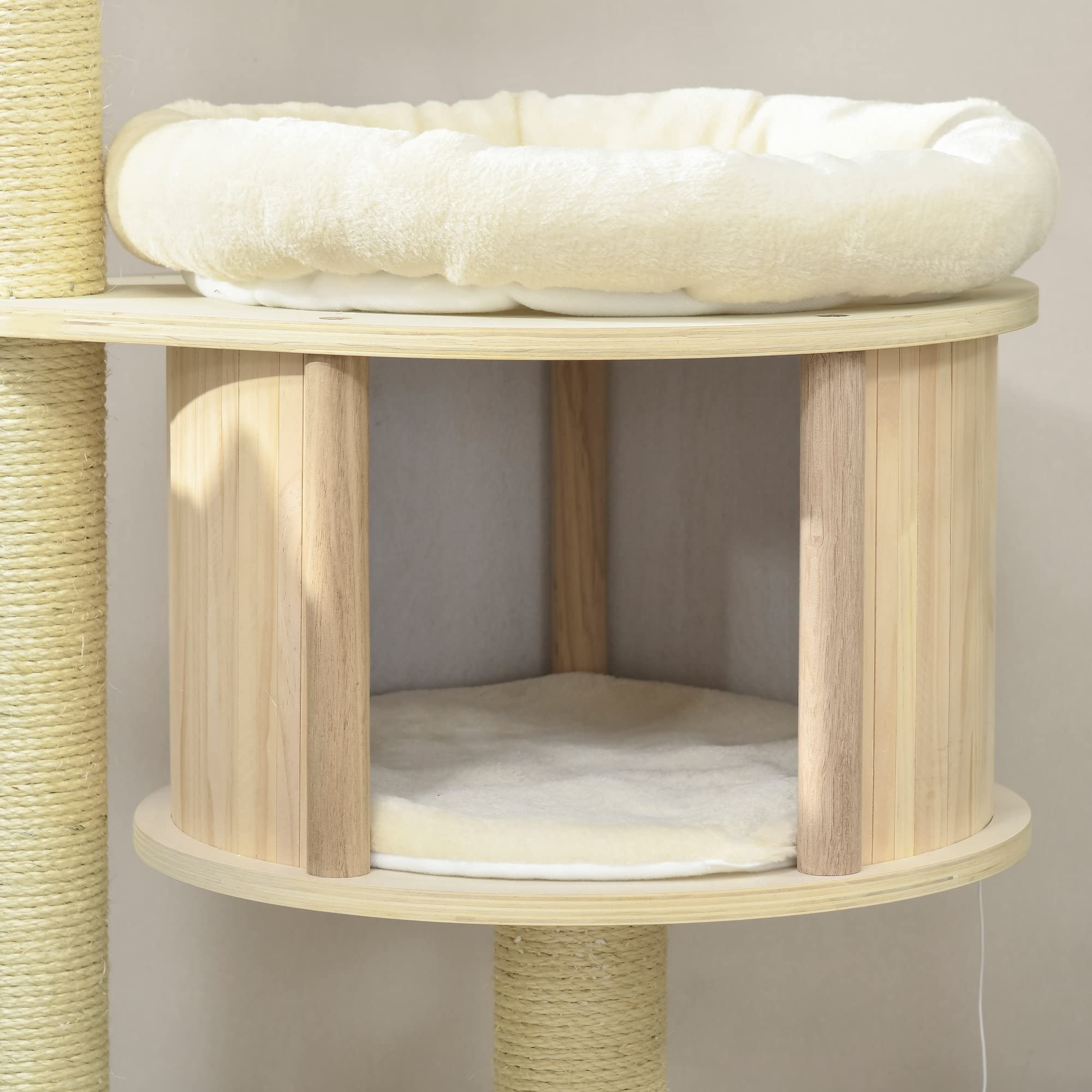 Premium 3-Level Cat Tree with Scratching Posts, Cozy Bed & Condo - Multi-Kitten Cat Tower with Playful Badminton Toys for Indoor Cats | Perfect for Play, Climbing & Relaxation in Home or Apartment