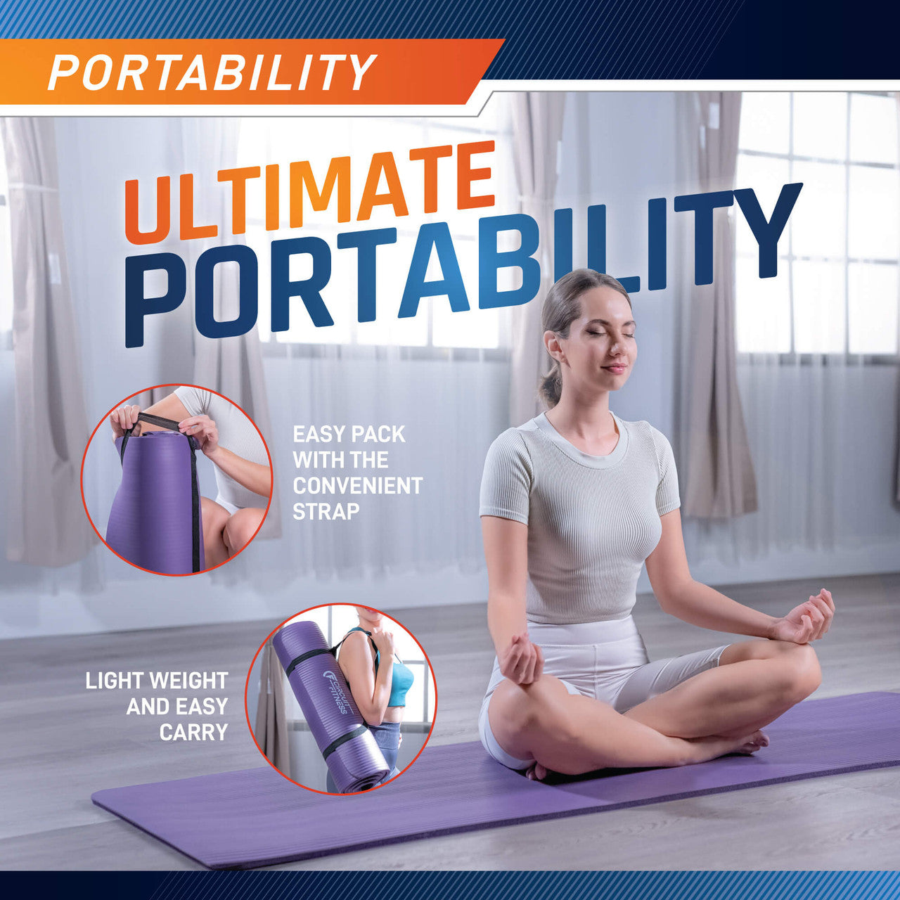 Premium 12mm Thick Exercise Mat for Yoga, Pilates & Home Workouts - Non-Slip Fitness Mat in Multiple Colors | Ideal for Gym, Studio & Home Use