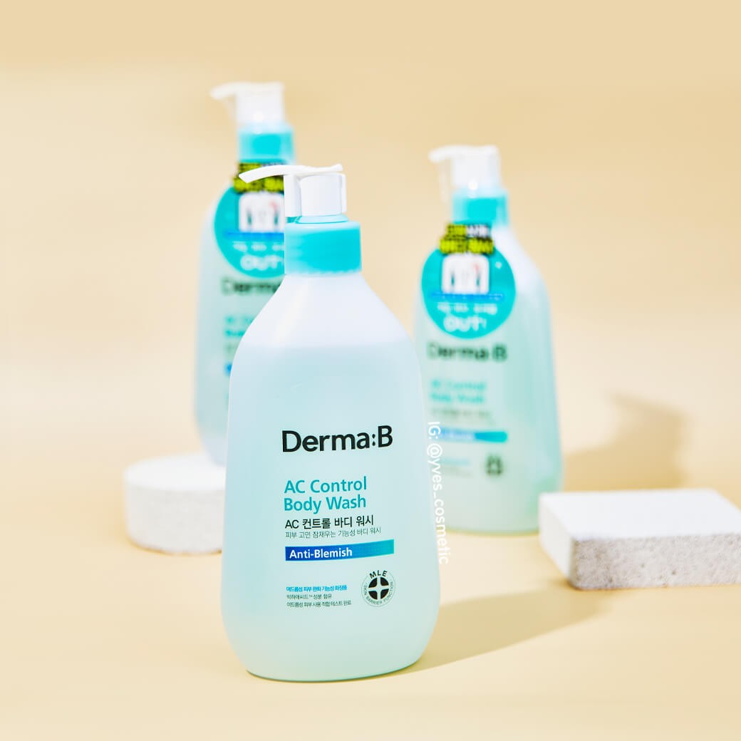 Derma:B AC Control Body Wash 420ml - Acne Treatment & Oil Control for Clear Skin - Perfect for Daily Shower & Gym Use