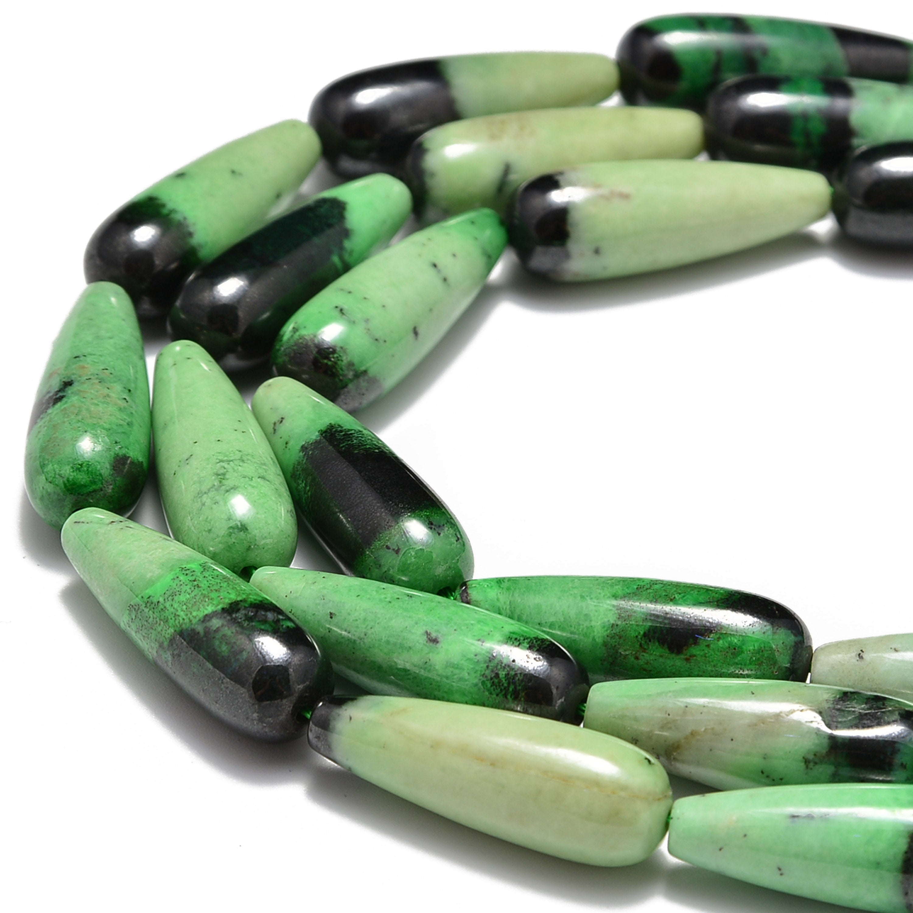 Hydrogrossular Garnet Smooth Teardrop Loose Beads 10x30mm - 15.5 Inch Strand for Jewelry Making, DIY Crafts, and Healing Crystal Bracelets - Perfect for Beaders, Gemstone Collectors & Spiritual Healing