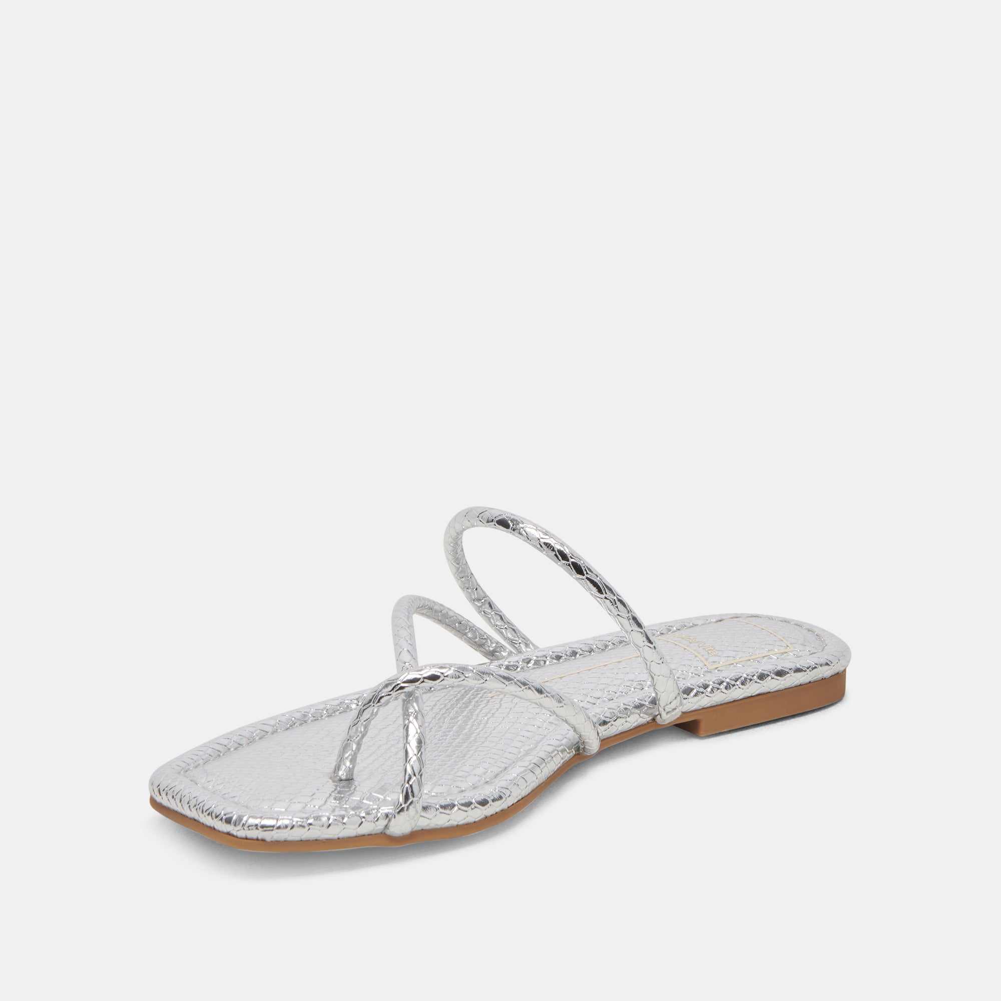 LEANNA Women's Silver Embossed Stella Sandals - Comfortable & Stylish Summer Casual Shoes for Beach, Vacation, and Everyday Wear